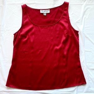 St. John Evening red silk tank top size small